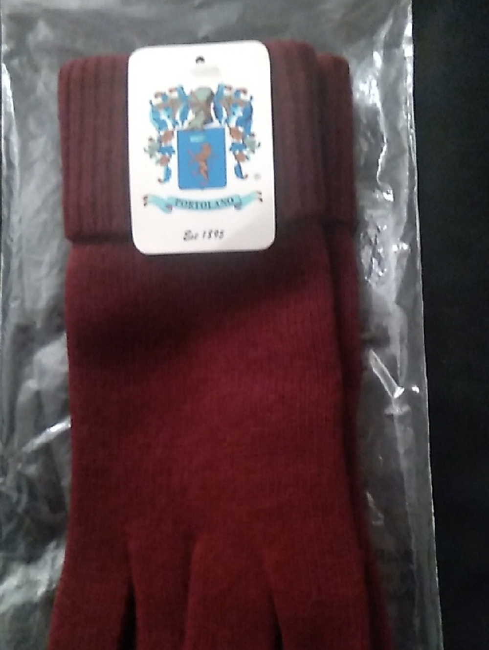 Portolano Knit Gloves - Burgundy 100% Cashmere NWT